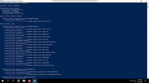 dcdiag Domain Controller test on your local system