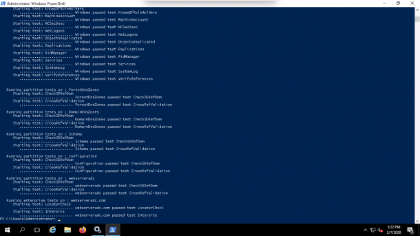 exclude a specific test from DCDIAG